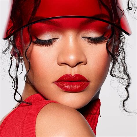 fendi red lipstick|rihanna with lipstick on.